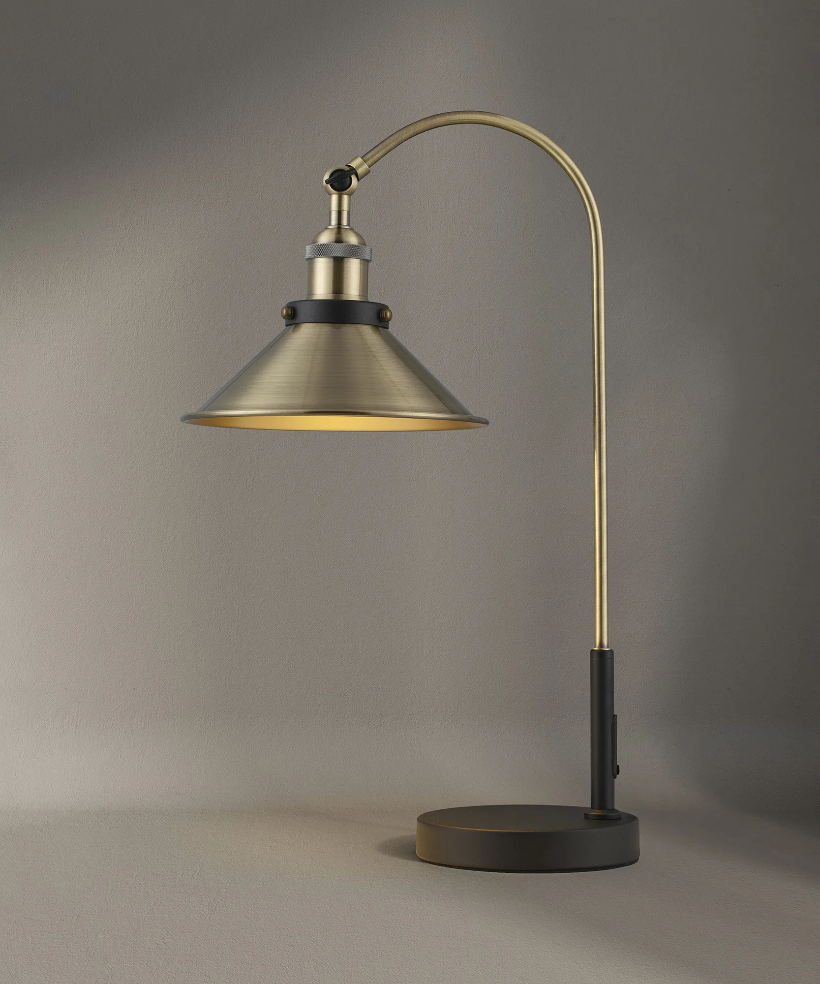 Damien-Antique Brass Table Lamps Deco Armed Table Lamps
